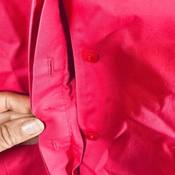 Chico’s no iron 3/4 sleeve fuchsia pink pleated boxy swing button down 3.5 18 XL - Picture 5 of 10